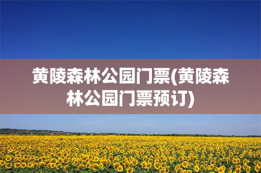 黄陵森林公园门票(黄陵森林公园门票预订)