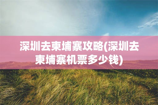 深圳去柬埔寨攻略(深圳去柬埔寨机票多少钱)