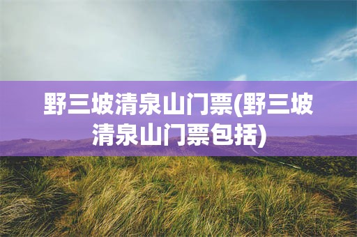 野三坡清泉山门票(野三坡清泉山门票包括)