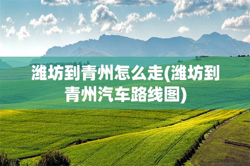 潍坊到青州怎么走(潍坊到青州汽车路线图)