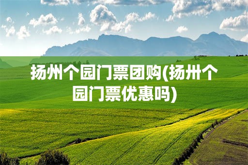 扬州个园门票团购(扬卅个园门票优惠吗)