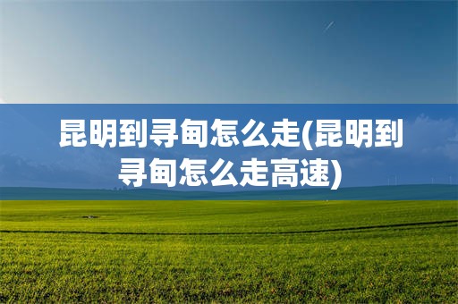 昆明到寻甸怎么走(昆明到寻甸怎么走高速)