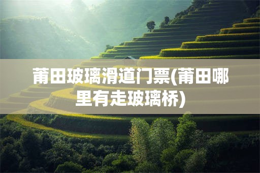 莆田玻璃滑道门票(莆田哪里有走玻璃桥)