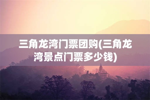 三角龙湾门票团购(三角龙湾景点门票多少钱)