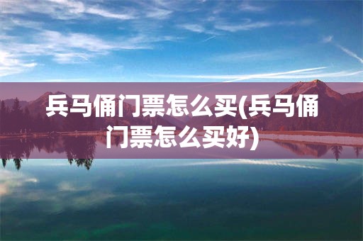 兵马俑门票怎么买(兵马俑门票怎么买好)