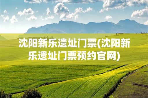 沈阳新乐遗址门票(沈阳新乐遗址门票预约官网)