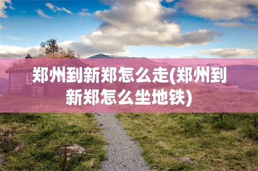 郑州到新郑怎么走(郑州到新郑怎么坐地铁)