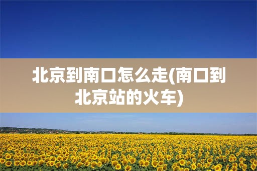 北京到南口怎么走(南口到北京站的火车)