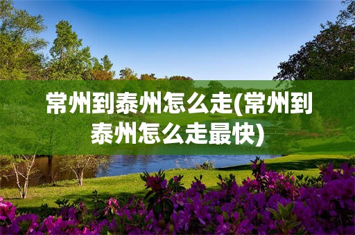 常州到泰州怎么走(常州到泰州怎么走最快)