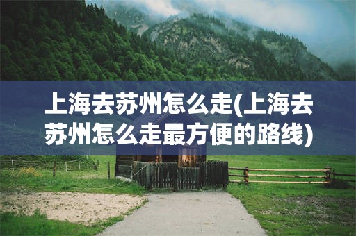 上海去苏州怎么走(上海去苏州怎么走最方便的路线)