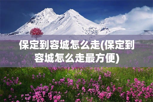 保定到容城怎么走(保定到容城怎么走最方便)