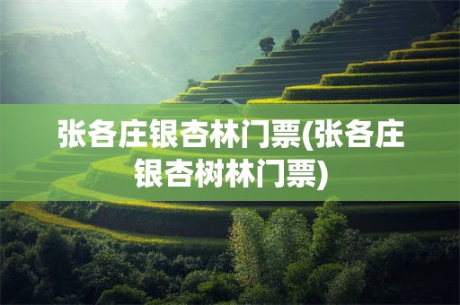 张各庄银杏林门票(张各庄银杏树林门票)