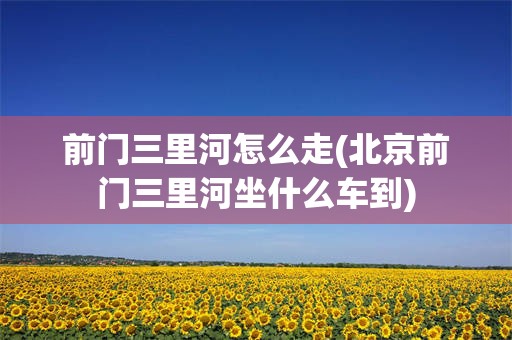 前门三里河怎么走(北京前门三里河坐什么车到)