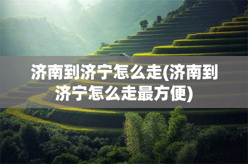 济南到济宁怎么走(济南到济宁怎么走最方便)