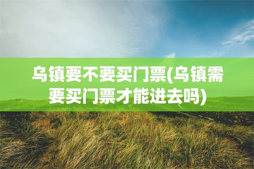 乌镇要不要买门票(乌镇需要买门票才能进去吗)