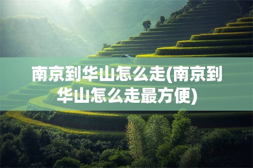 南京到华山怎么走(南京到华山怎么走最方便)