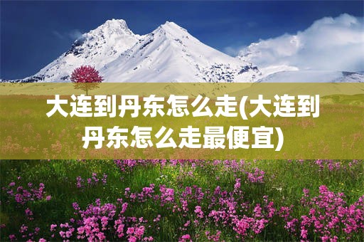 大连到丹东怎么走(大连到丹东怎么走最便宜)