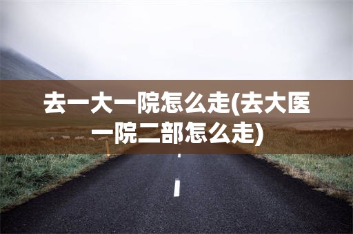 去一大一院怎么走(去大医一院二部怎么走)