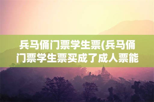 兵马俑门票学生票(兵马俑门票学生票买成了成人票能退吗)