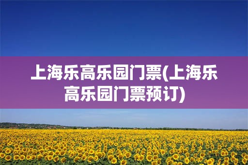 上海乐高乐园门票(上海乐高乐园门票预订)