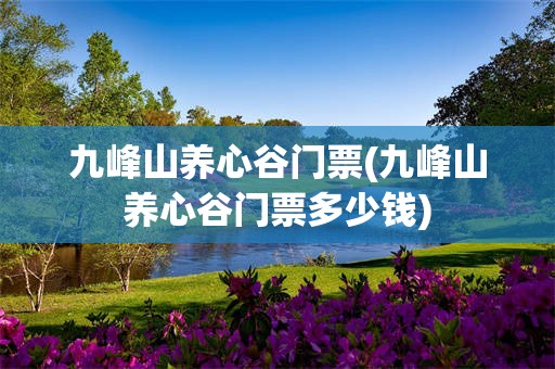 九峰山养心谷门票(九峰山养心谷门票多少钱)