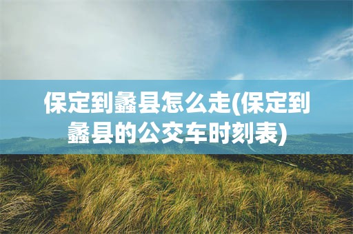 保定到蠡县怎么走(保定到蠡县的公交车时刻表)