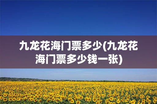 九龙花海门票多少(九龙花海门票多少钱一张)