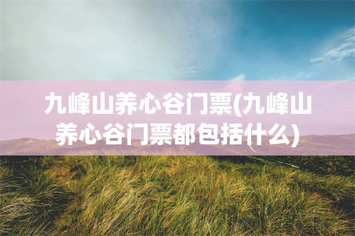九峰山养心谷门票(九峰山养心谷门票都包括什么)