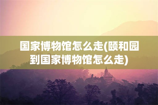国家博物馆怎么走(颐和园到国家博物馆怎么走)