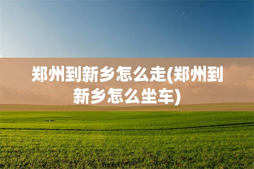 郑州到新乡怎么走(郑州到新乡怎么坐车)
