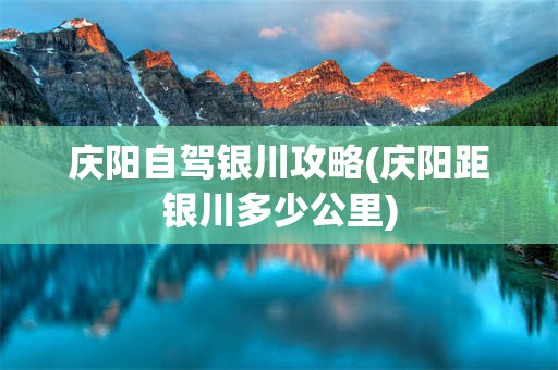 庆阳自驾银川攻略(庆阳距银川多少公里)