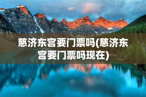 慈济东宫要门票吗(慈济东宫要门票吗现在)