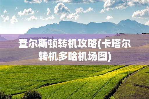 查尔斯顿转机攻略(卡塔尔转机多哈机场图)
