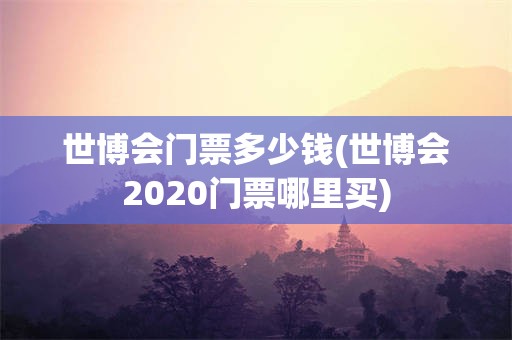 世博会门票多少钱(世博会2020门票哪里买)