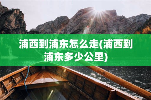 浦西到浦东怎么走(浦西到浦东多少公里)