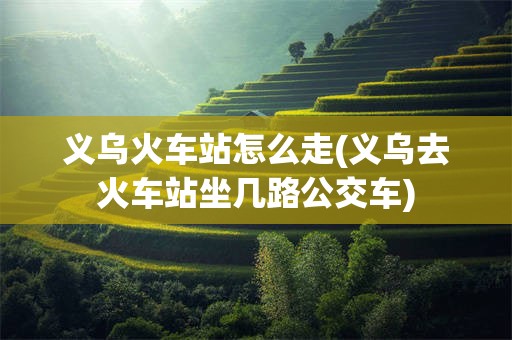义乌火车站怎么走(义乌去火车站坐几路公交车)