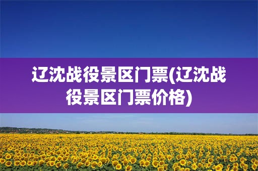 辽沈战役景区门票(辽沈战役景区门票价格)