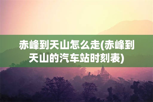 赤峰到天山怎么走(赤峰到天山的汽车站时刻表)