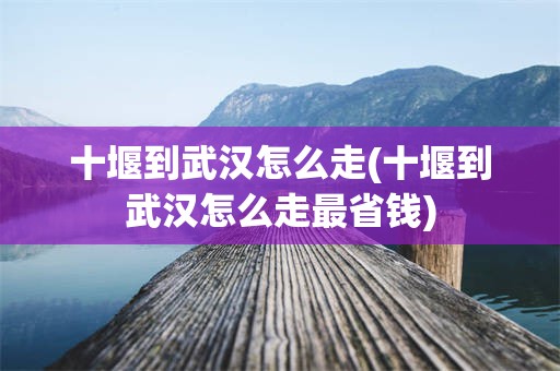 十堰到武汉怎么走(十堰到武汉怎么走最省钱)