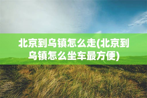 北京到乌镇怎么走(北京到乌镇怎么坐车最方便)