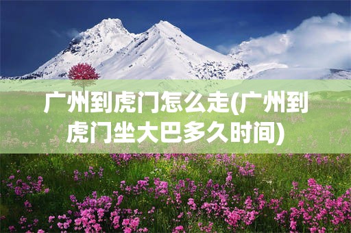 广州到虎门怎么走(广州到虎门坐大巴多久时间)