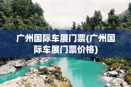 广州国际车展门票(广州国际车展门票价格)