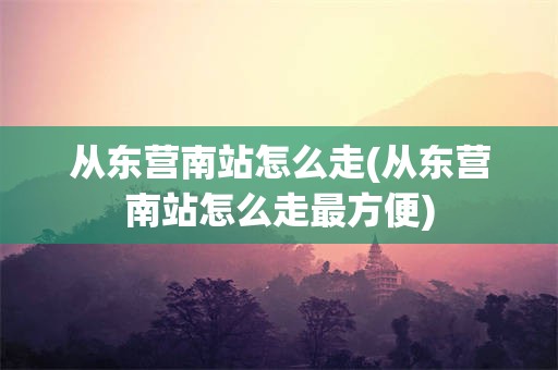 从东营南站怎么走(从东营南站怎么走最方便)