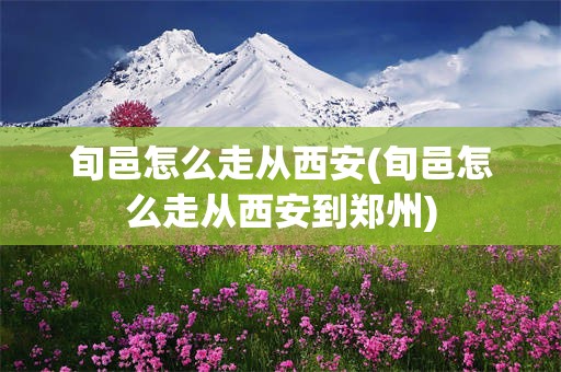 旬邑怎么走从西安(旬邑怎么走从西安到郑州)