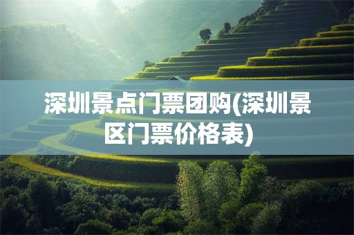 深圳景点门票团购(深圳景区门票价格表)
