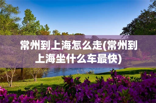 常州到上海怎么走(常州到上海坐什么车最快)