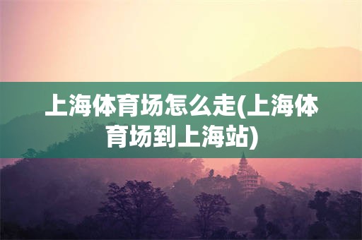 上海体育场怎么走(上海体育场到上海站)