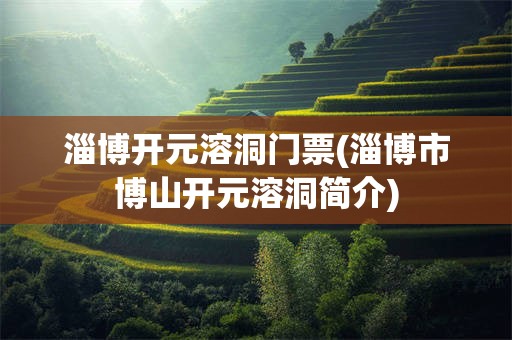 淄博开元溶洞门票(淄博市博山开元溶洞简介)