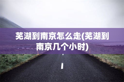 芜湖到南京怎么走(芜湖到南京几个小时)