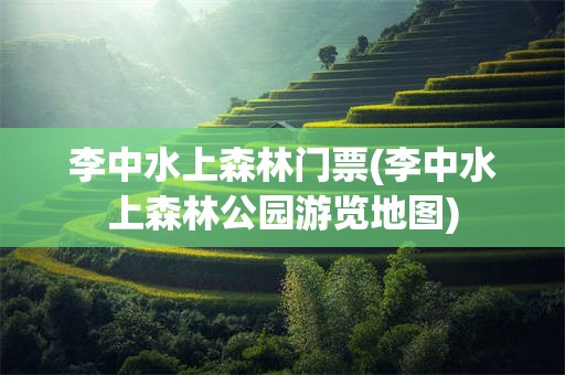 李中水上森林门票(李中水上森林公园游览地图)